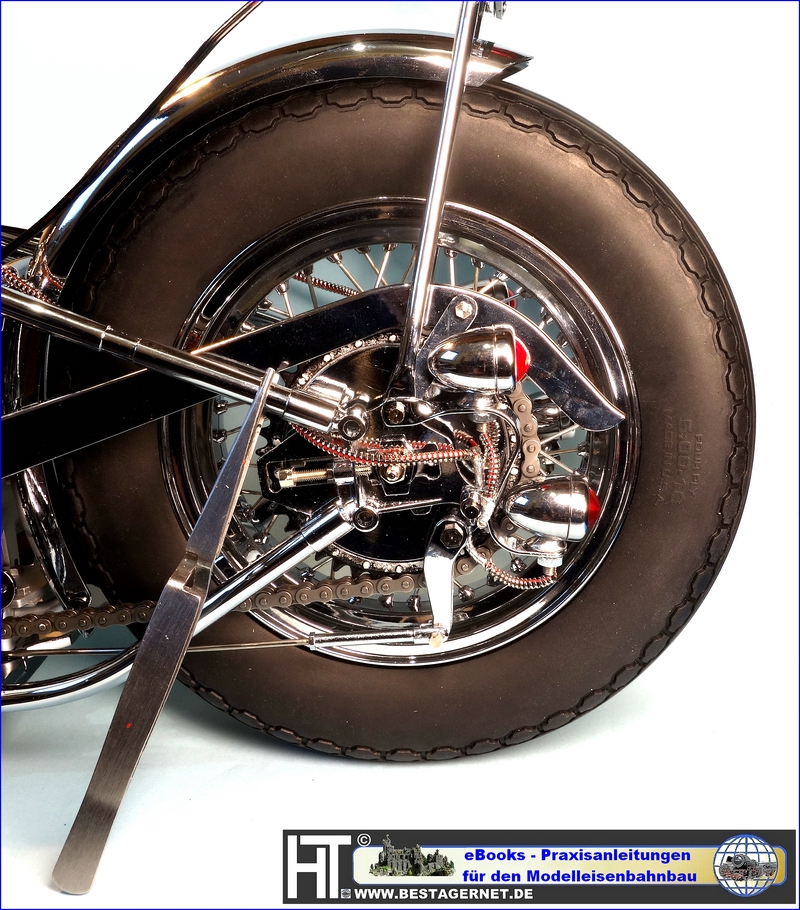 Harley Davidson Panhead Easy Rider Verkebalung Hinterrad 1:4